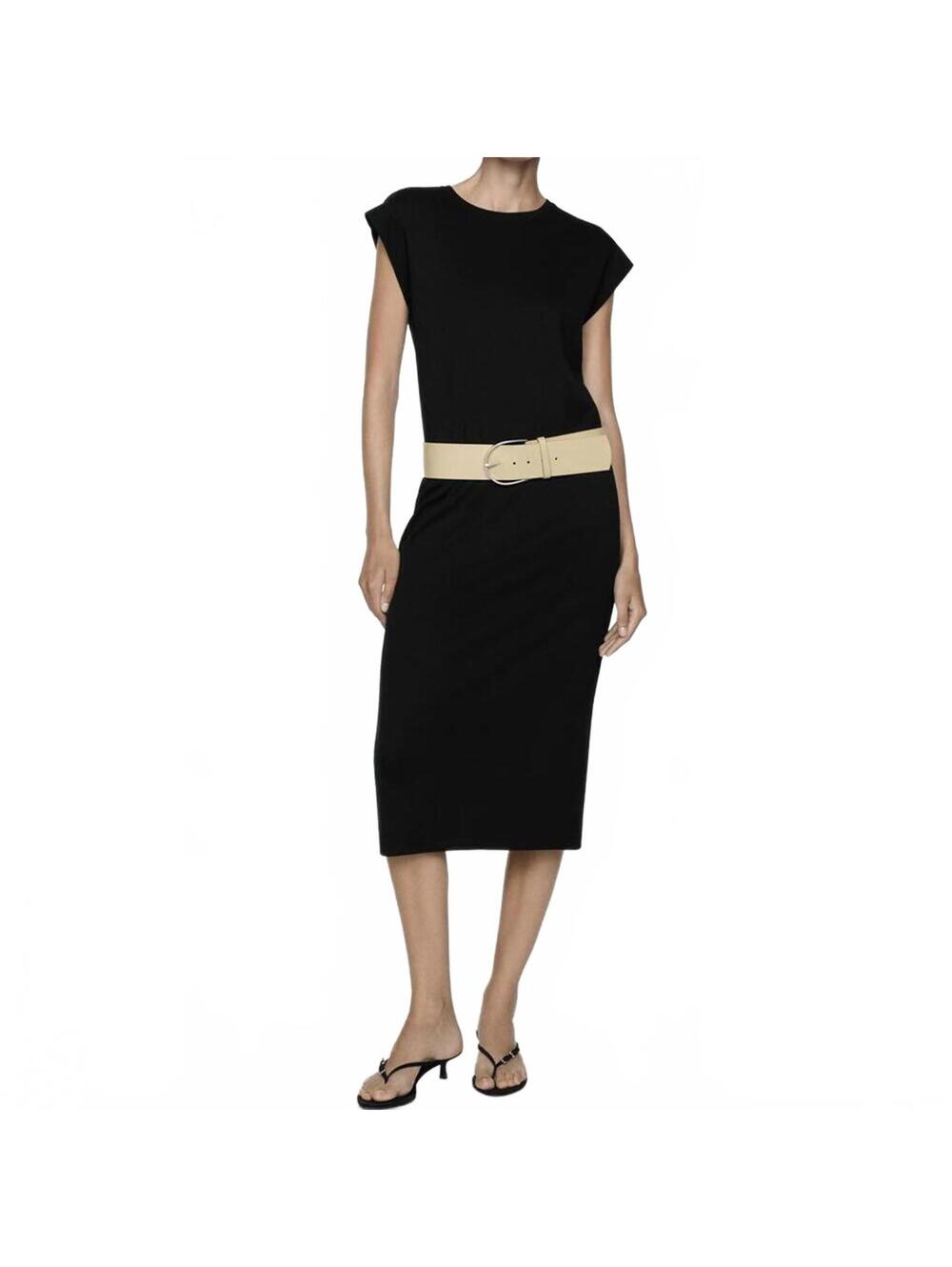Mango Cotton Midi Dress Shirt Dress NWT Jalisco Black Size 6 / Medium